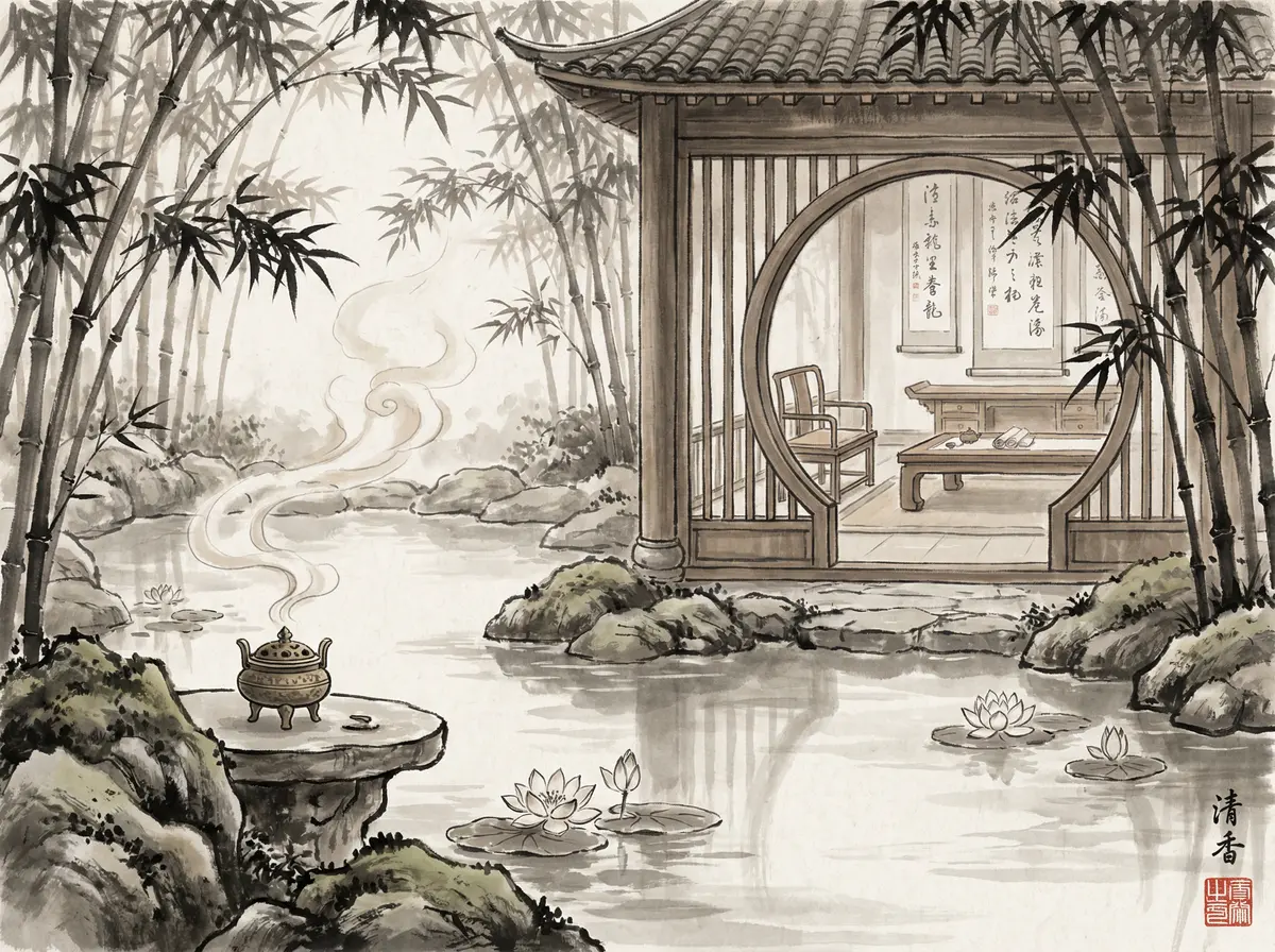 ag百家乐水墨养生阁温泉池与竹林环绕的东方水疗中心