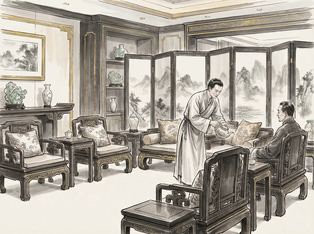 ag百家乐VIP贵宾厅水墨画展示奢华博弈空间